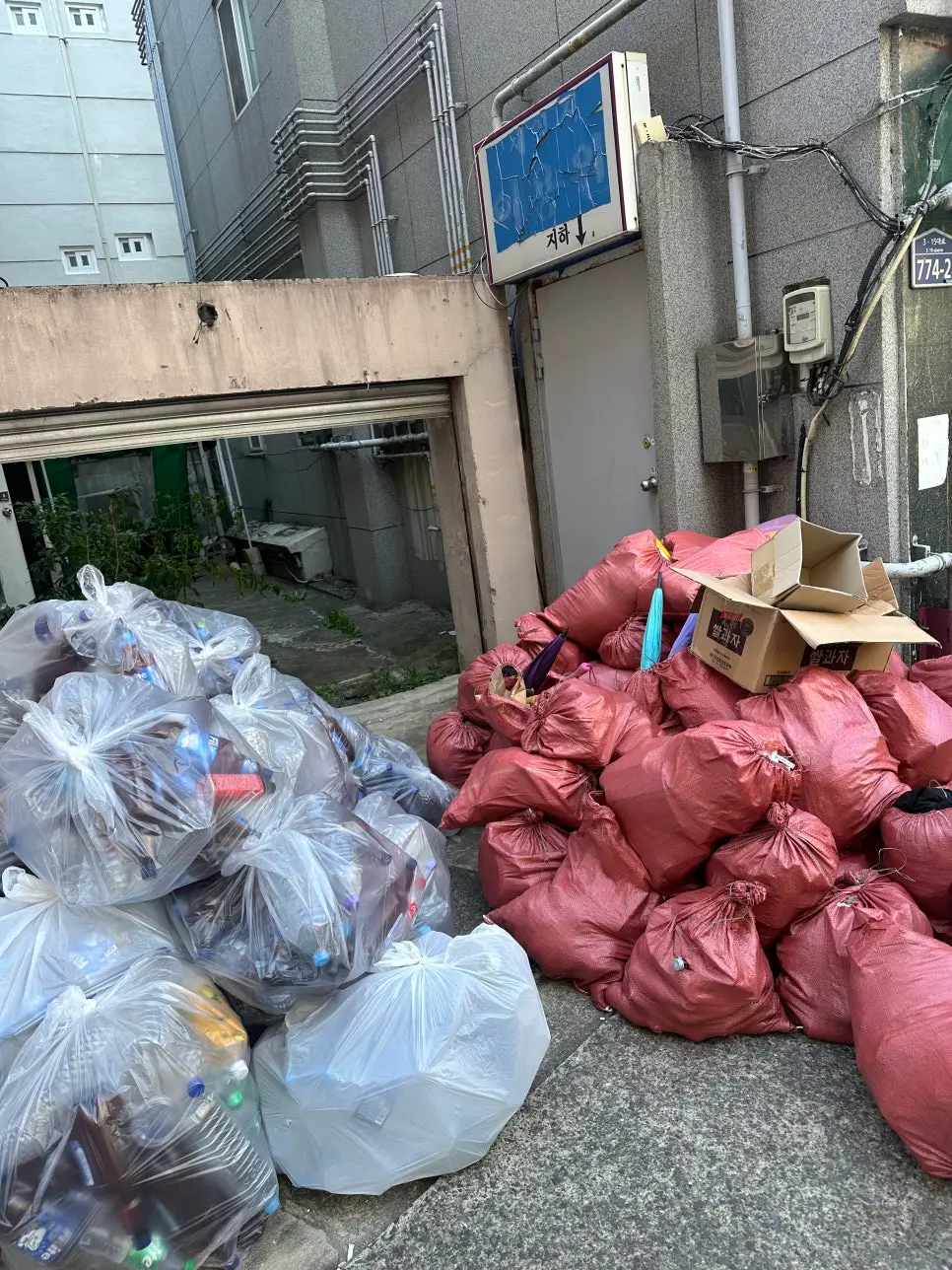 쓰레기집 청소 현장 사진